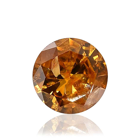 0 29 Carat Fancy Deep Orange Yellow Diamond Round Shape SI2 Clarity