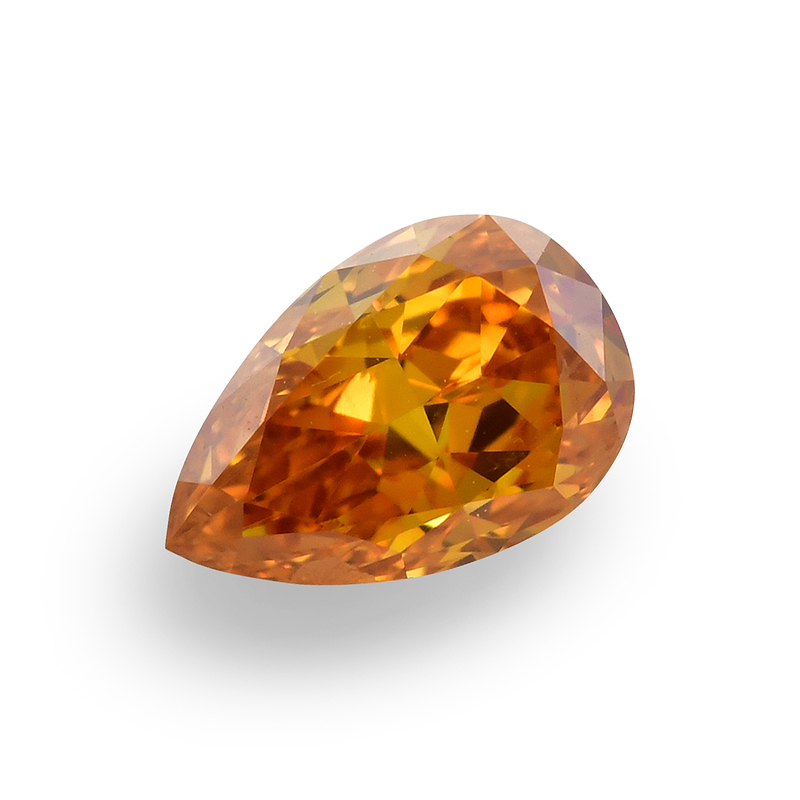 Carat Fancy Deep Yellow Orange Diamond Pear Shape Si Clarity