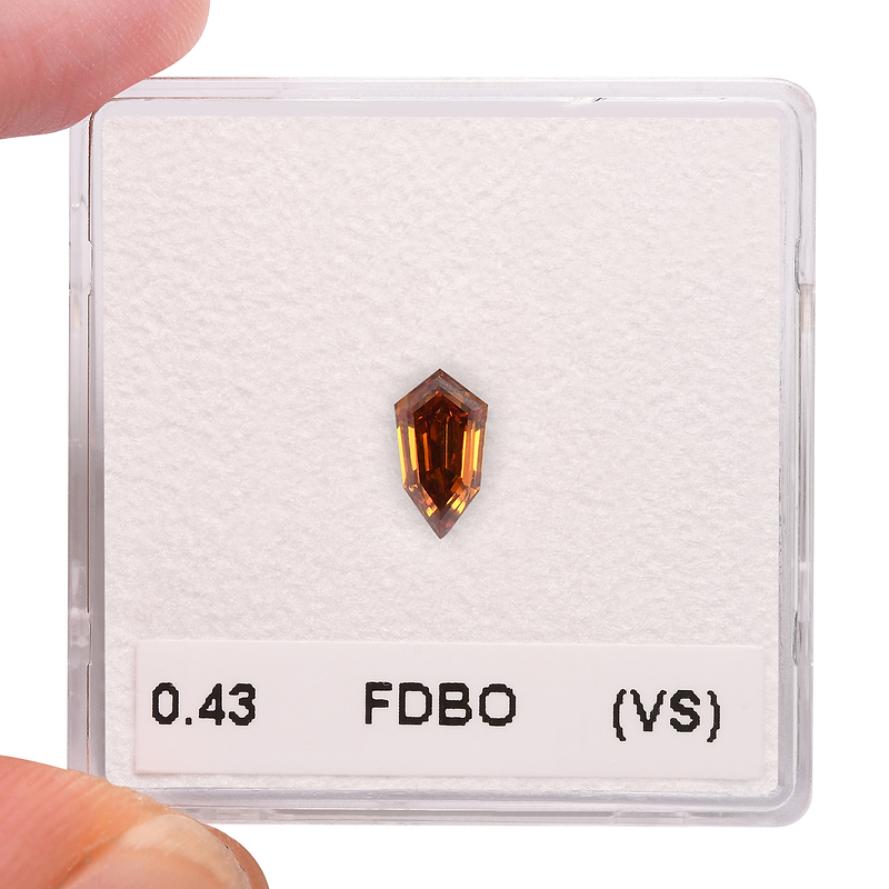 0 43 Carat Fancy Deep Brown Orange Diamond Kite Shape VS Clarity