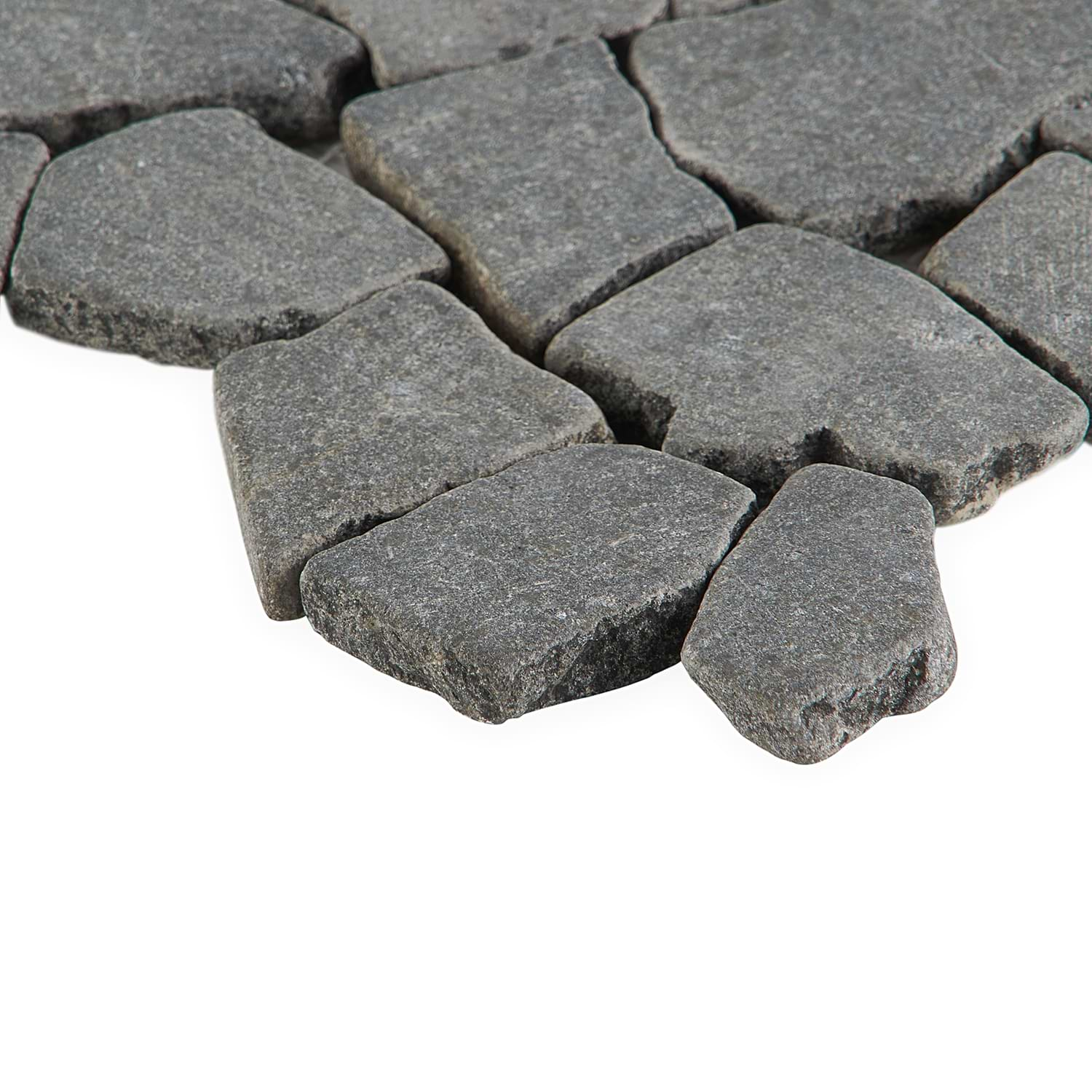 Shop Nature Tumbled Lava Black Pebble Honed Mosaic Tile Tilebar