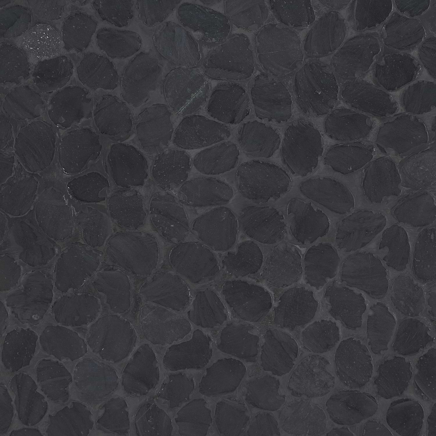 Shop Nature Round Alor Black Pebble Honed Mosaic Tile Tilebar