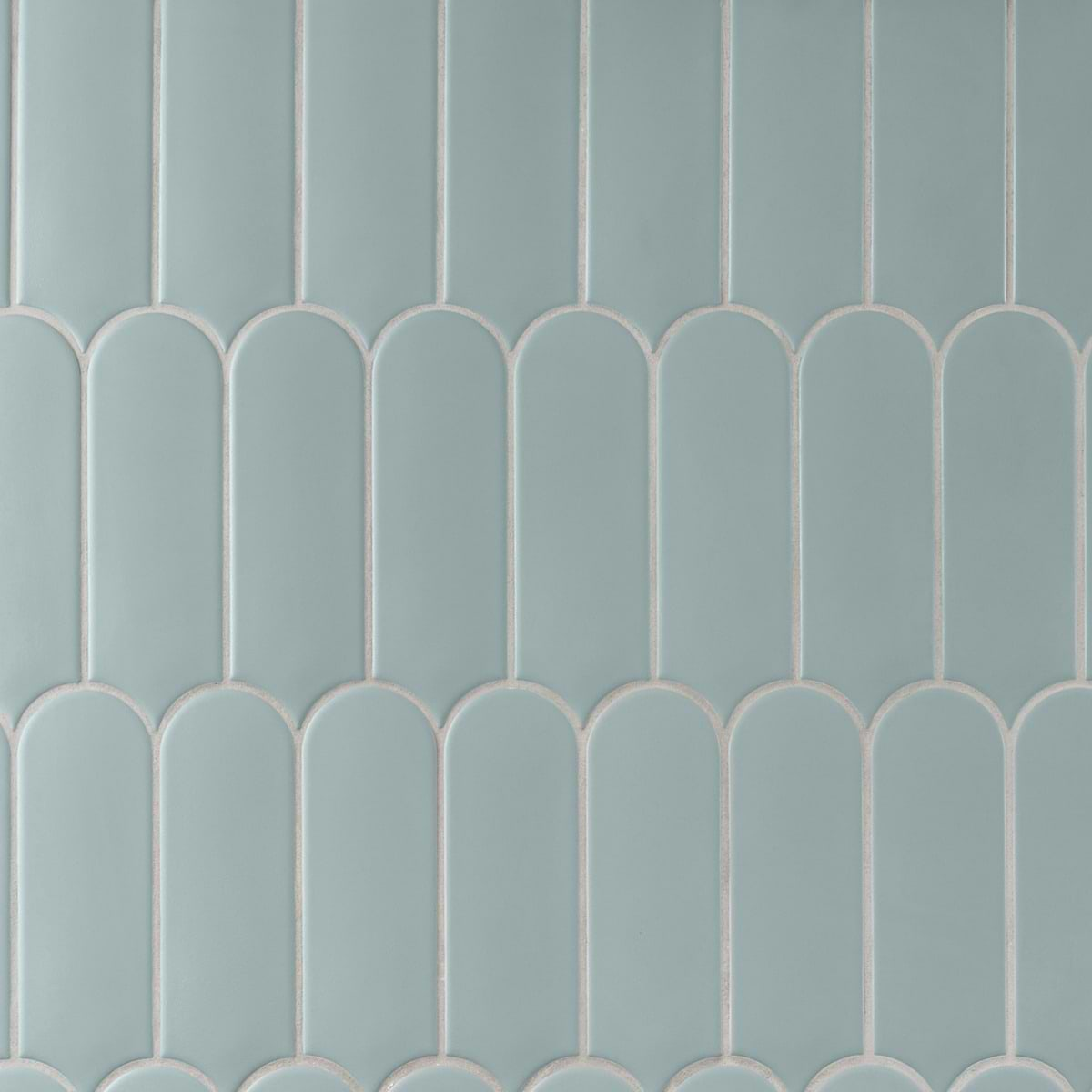 Sample Parry Green 3x8 Fishscale Matte Ceramic Tile