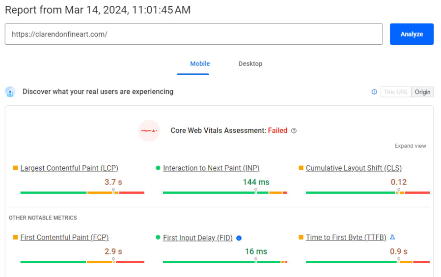 LCP Data Before