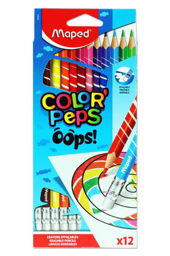מארז 12 עפרונות צבעוניים מחיקים מבית MAPED