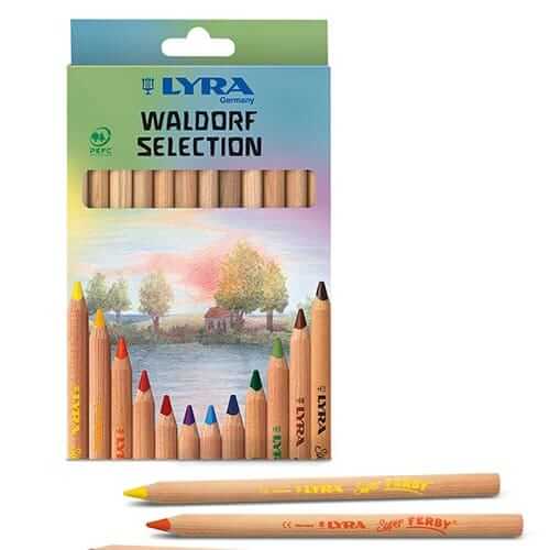 מארז 12 עפרונות צבעוניים אנתרופוסופים LYRA WALDORF SELECTION