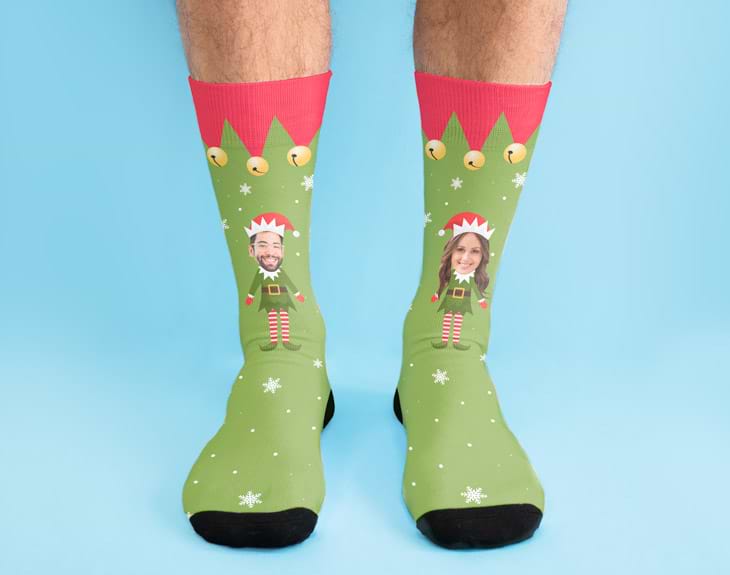 Calcetines Personalizados "Elfos" cara - Regalo Original