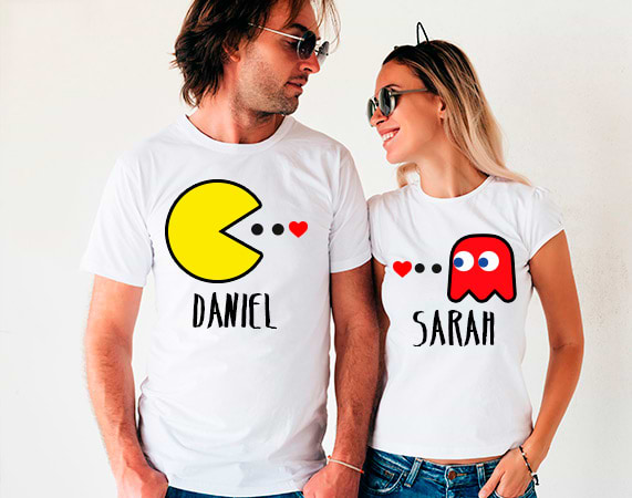 Camisetas comecocos para parejas - Regalo