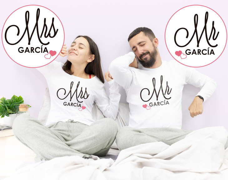 Pijamas para parejas "Mr Mrs"