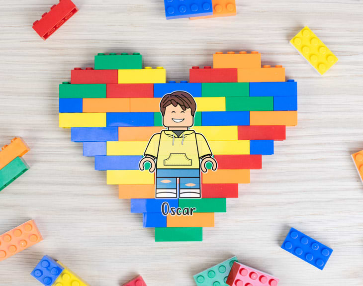 de corazón "Familia Lego" - Regalo Original