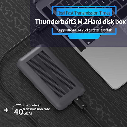 מארז חיצוני לכונני NVME PCIE SSD M.2 בממשק TB3 Thunderbolt 3 במהירות מקסימלית 40GBPS