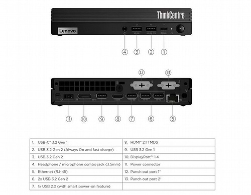 מחשב נייח Lenovo ThinkCentre M70q Gen 4 12E30023IV
