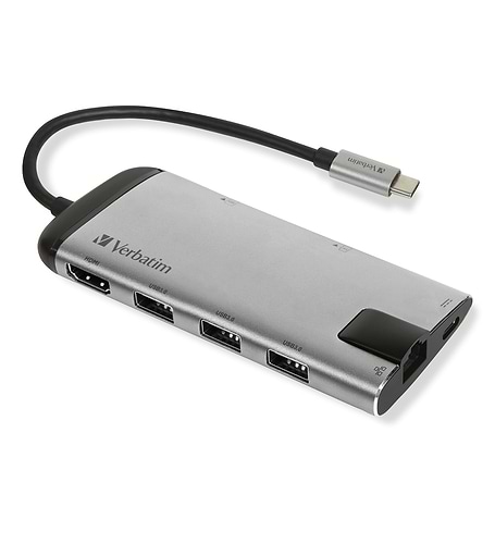 מתאם Verbatim USB-C MULTIPORT HUB USB 3.1 GEN 1/USB 3.0x3 /HDMI /SDH
