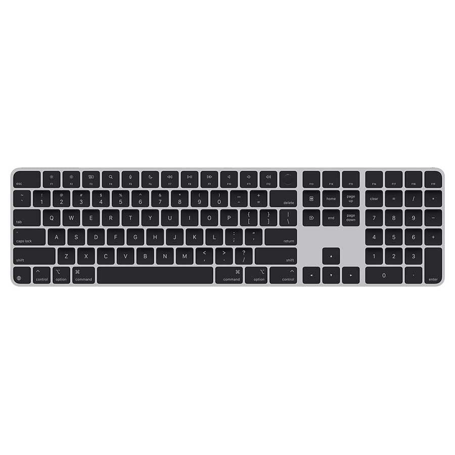 מקלדת Apple Magic Keyboard with Touch ID and Numeric Keypad for Mac models with Apple silicon - Black Keys MXK83HB