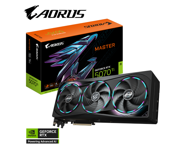 כרטיס מסך GIGABYTE AORUS GeForce RTX 5070 Ti MASTER 16G GV-N507TAORUS M-16GD