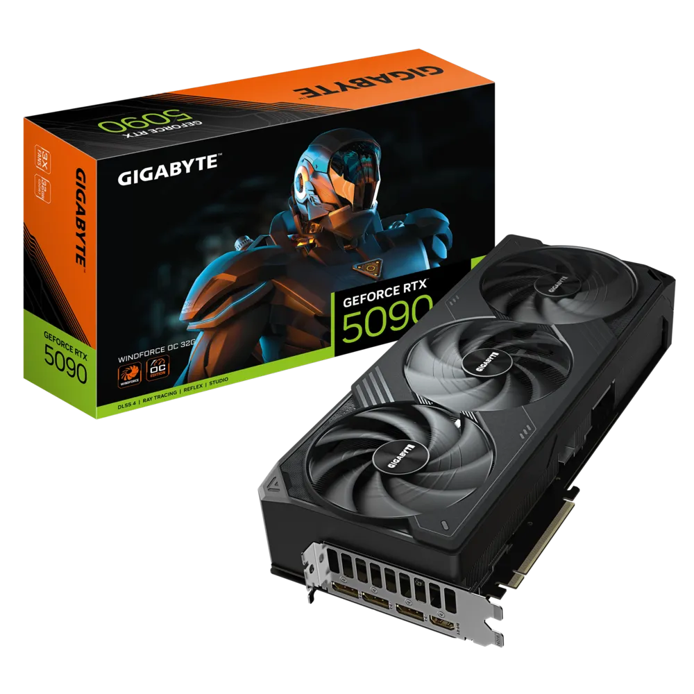 כרטיס מסך Gigabyte GeForce RTX™ 5090 WINDFORCE OC 32G GV-N5090WF3OC-32GD