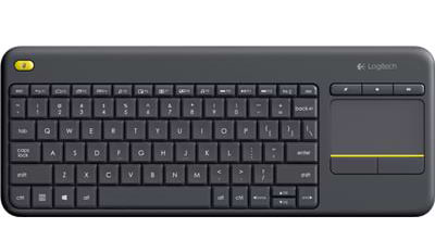 ‏מקלדת עם משטח מגע Logitech Wireless Touch Keyboard K400 Plus לוגיטק