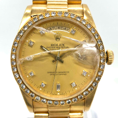 ロレックス デイデイト 18348A 自動巻き ガラス割れ等