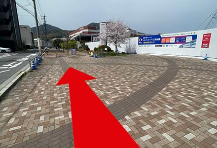 道なりに進むと、イオンモールが見えてきます。