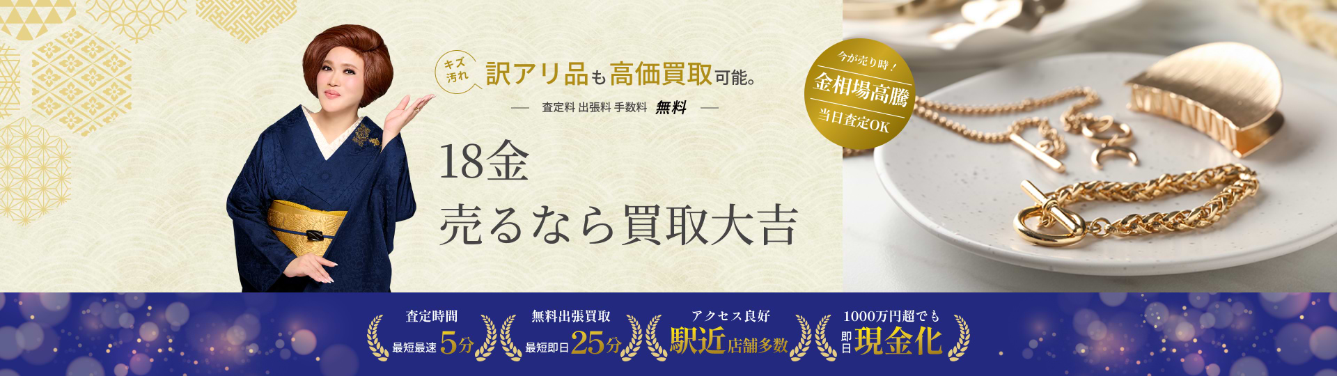 今日の18金(K18)1gあたりの買取価格相場と専門家の考察