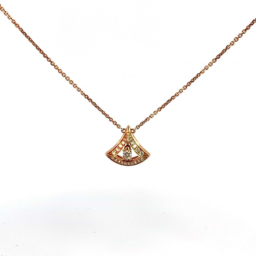 K14PG パヴェ ハート ダイヤモンド ネックレス 0.50CT ネックレス 