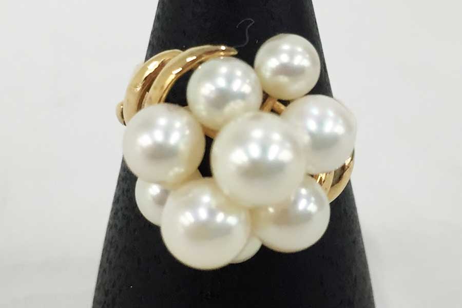 K14 リング パール5.9mm*9 総重量3.9g