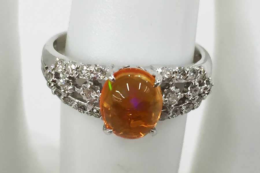 Pt900 リング 中石0.80ct D0.25ct