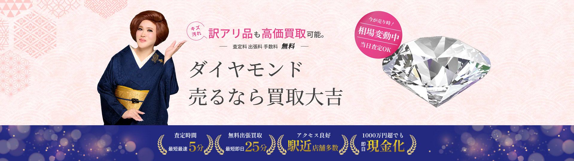 ダイヤモンドの最新参考買取価格相場｜最新相場で高価買取なら『大吉』