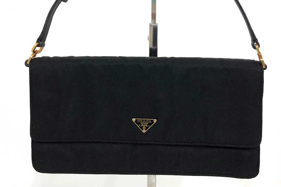 PRADA  ナイロンハンドバッグ　ブラック　ゴールド金具　