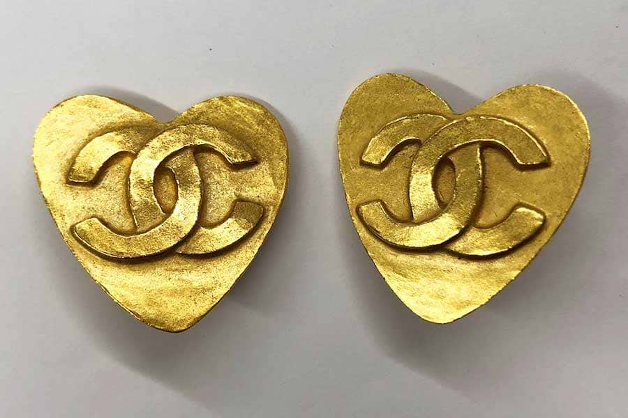 シャネル ハート形イヤリング / コメ95/P