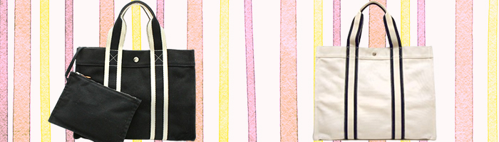 美品 HERMES MM ドーヴィル キャンバス トートバッグ ハンドバッグ  