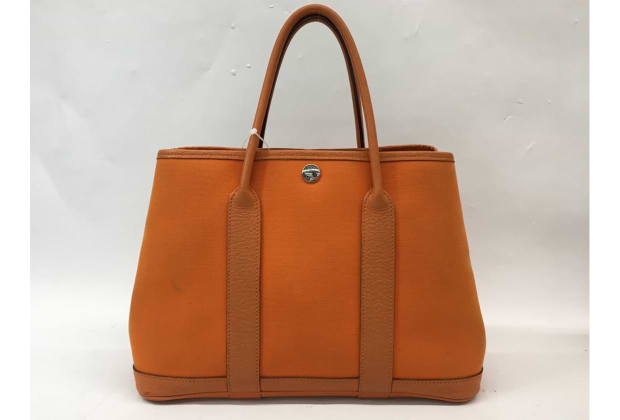 美品 HERMES エルメス アメダバ ブラウン ゴールド金具 キャンバス  