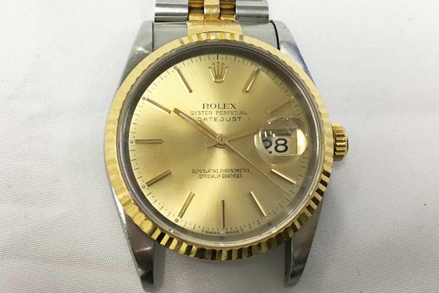 ロレックス デイトジャスト 16233 SSxYG シャンパンゴールド文字盤