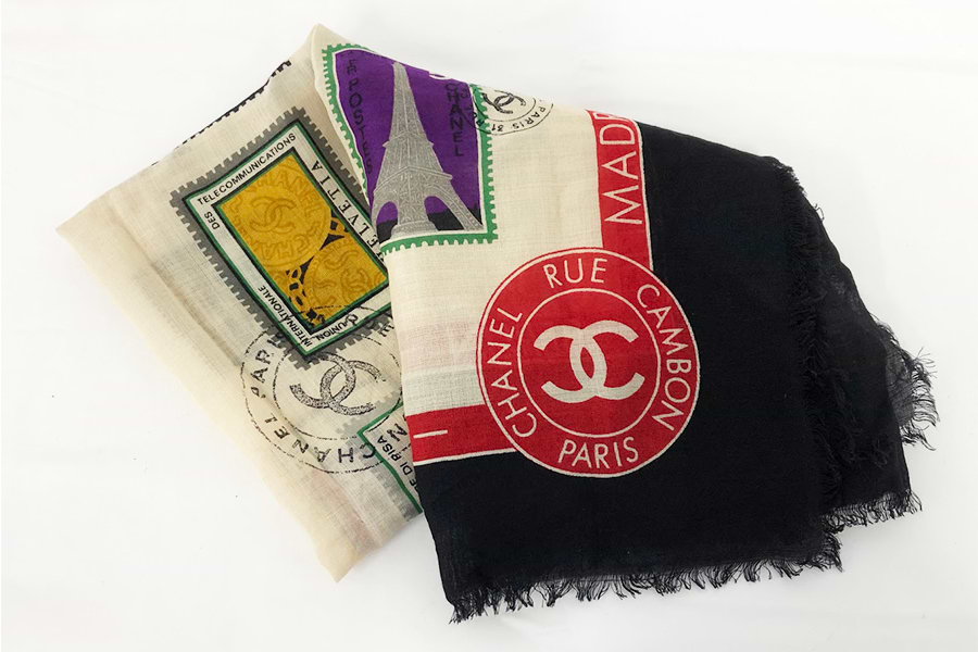 シャネル ストール 切手柄