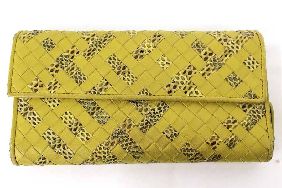 ボッテガヴェネタ 長財布 黄色