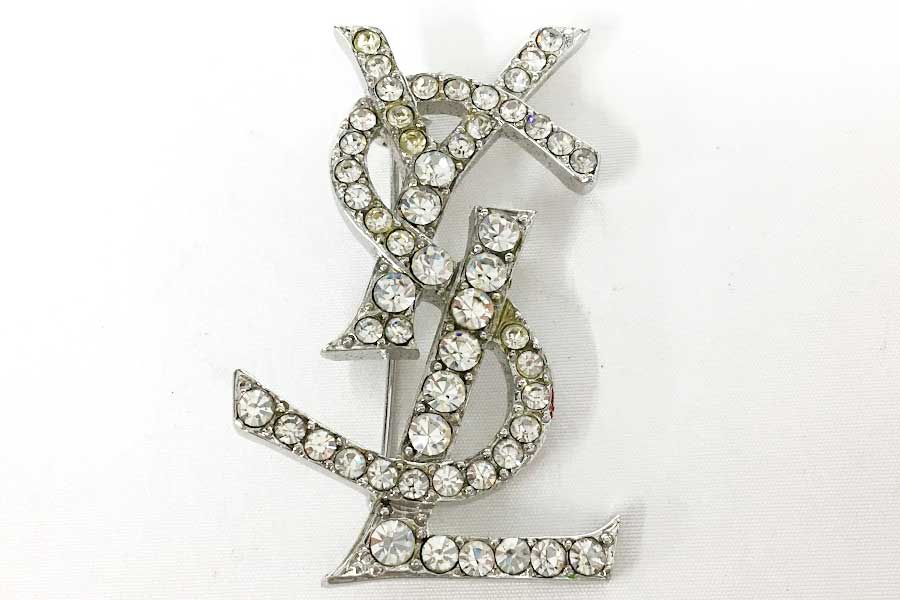 サンローラン　ブローチ　ラインストーン