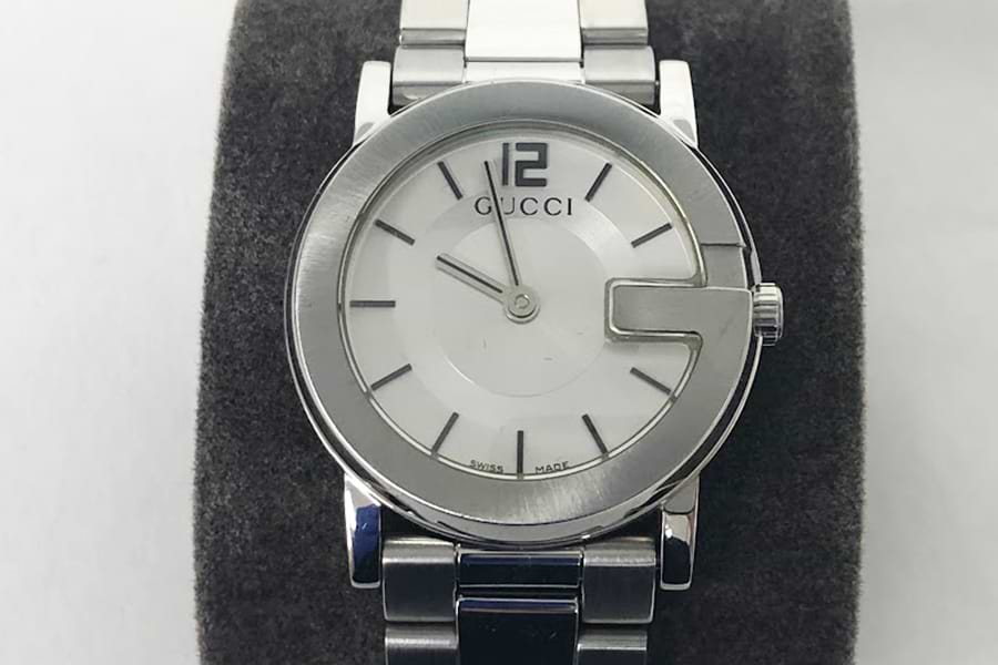 グッチ Gラウンド レディース 腕時計 クオーツ SS シルバー シルバー文字盤 101L