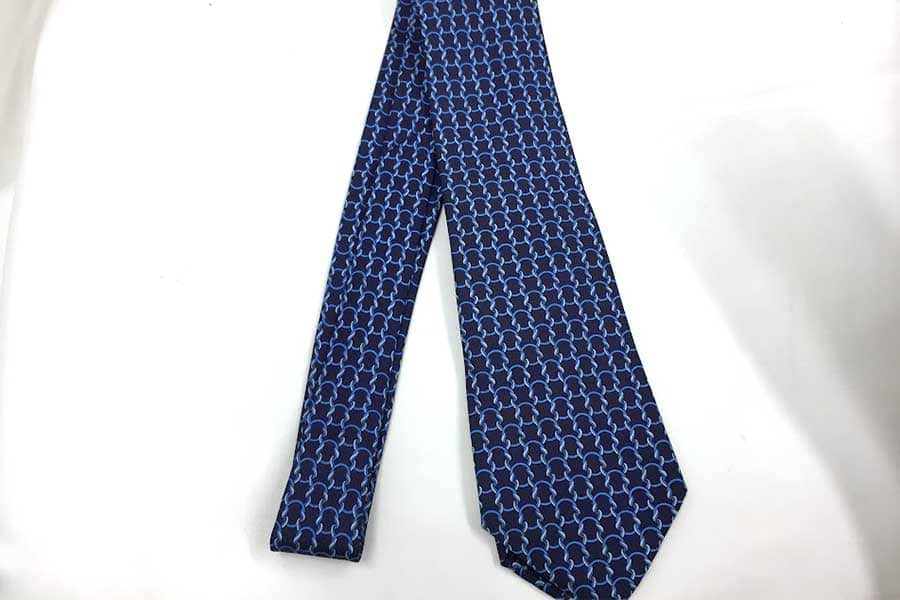 エルメス ネクタイ　ブルー