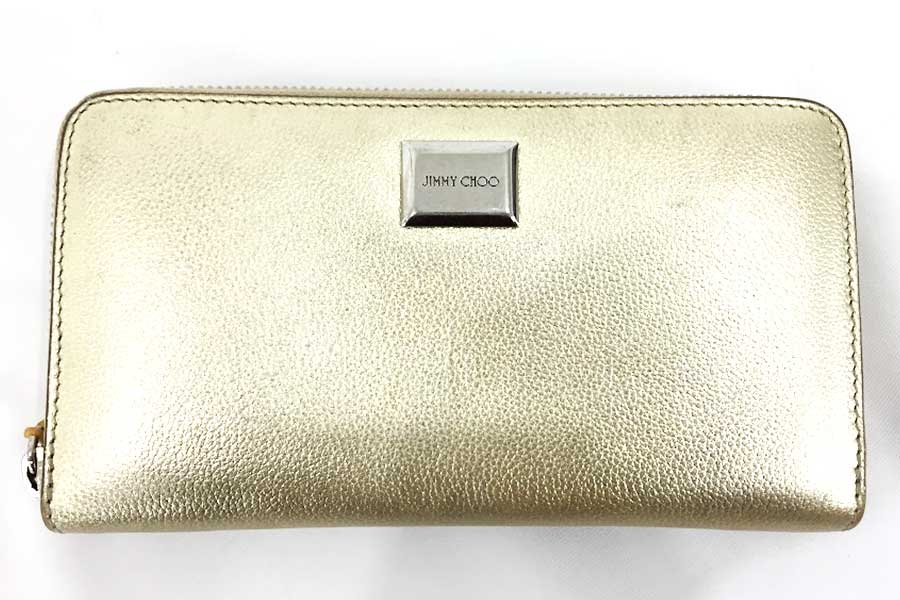 ジミーチュウ　レザー ラウンドファスナー　長財布