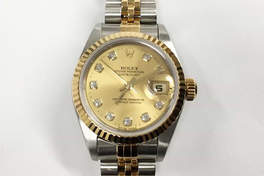 ロレックス デイトジャスト ゴールド文字盤 69173