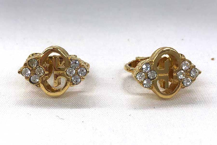 GIVENCHY メッキ イヤリング ラインストーン