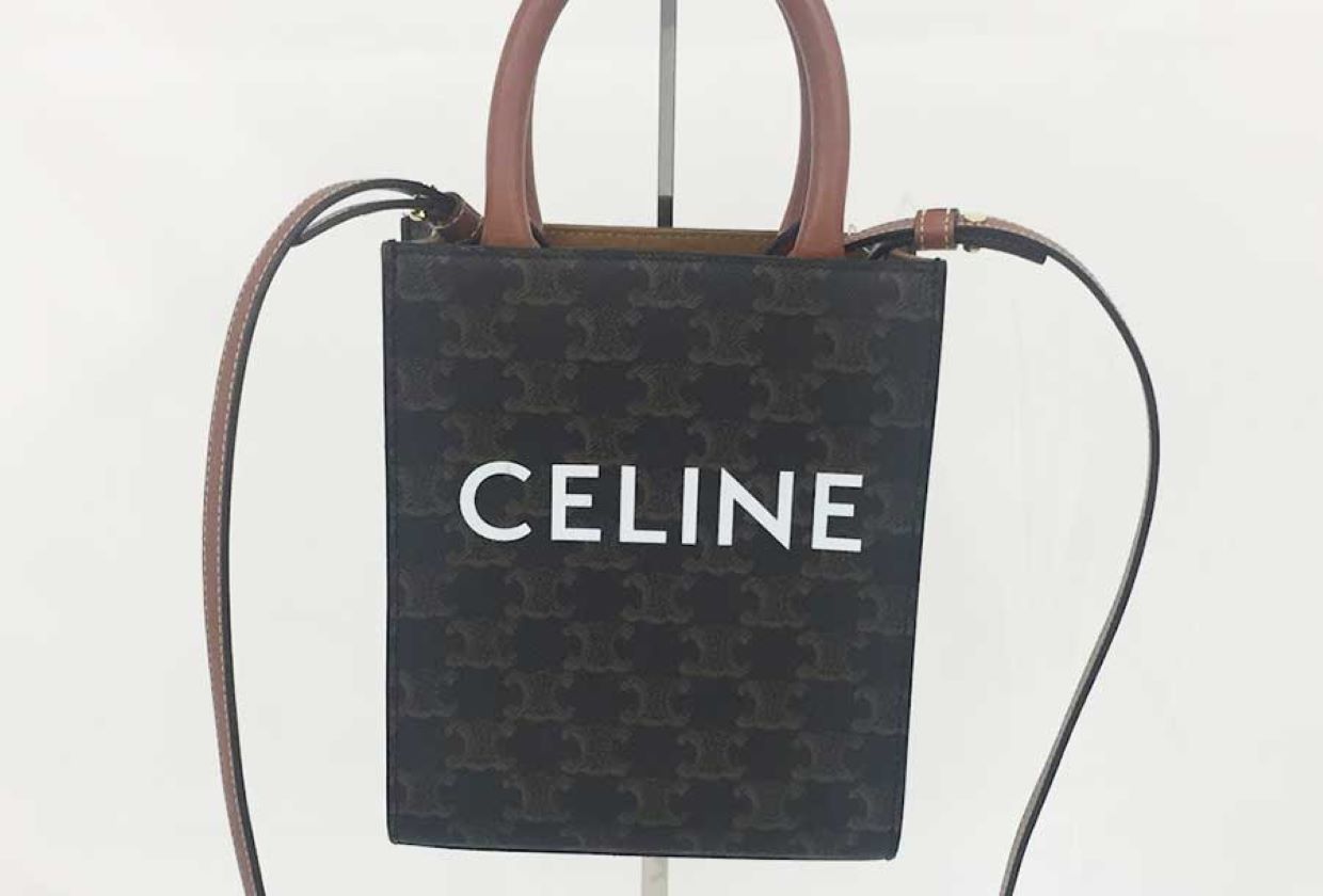 ○セリーヌ/CELINE 満た 本革黒スタッズブギーバッグ 