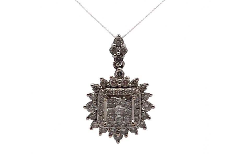 k18WG 【塩水水槽】 天然ダイヤモンド ? 22.00ct ネックレス