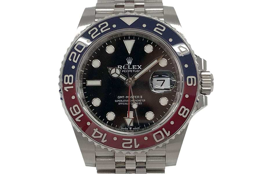 ロレックスGMTマスターⅡ 127610BLRO 自動巻き SS×SS ブラック