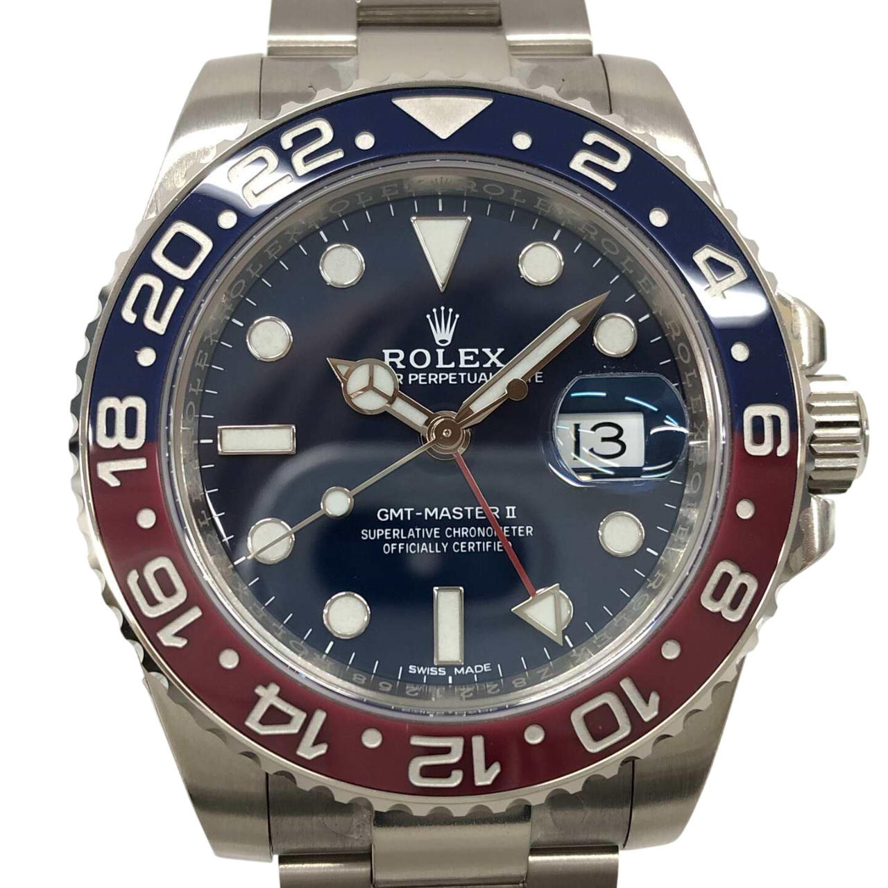 ロレックスGMTマスターⅡ 116719BLRO自動巻き 750WG×750WG ブルー