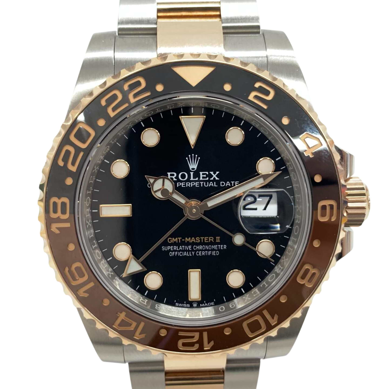 ロレックスGMTマスターⅡ 126711CHNR 自動巻き SS/PG×SS/PG ブラック