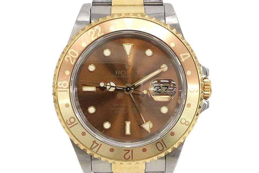 ロレックスGMTマスターⅡ 16713 自動巻き SS/YG×SS/YG ブラウン