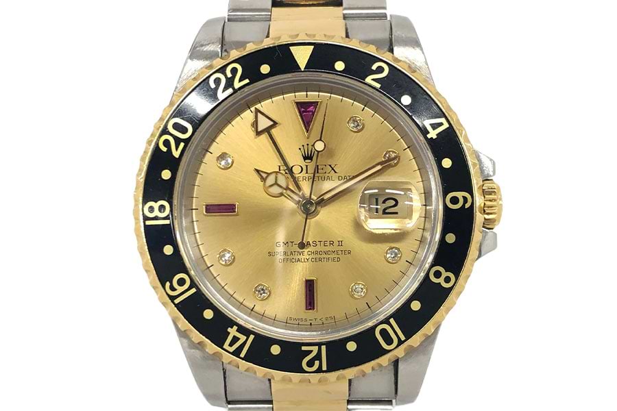 ロレックスGMTマスターⅡ 16713RG 自動巻き SS/YG×SS/YG シャンパン