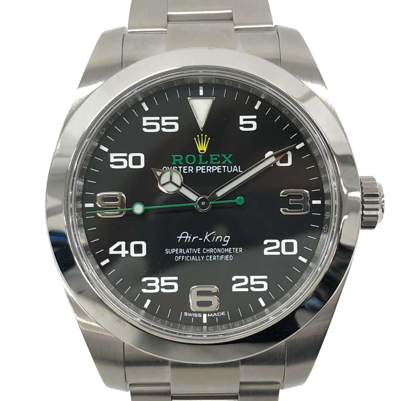 ロレックスエアキング 116900 自動巻き SS×SS ブラック