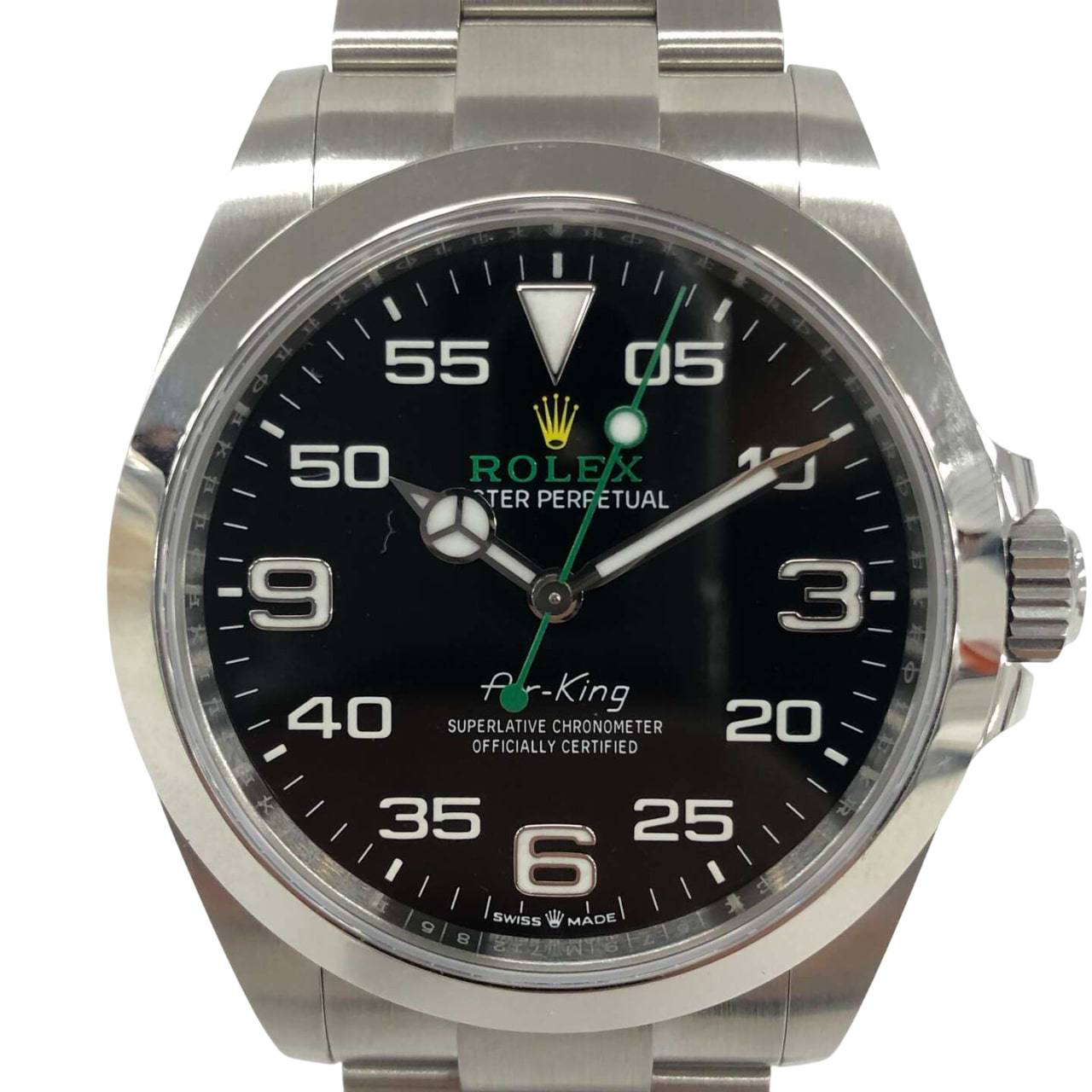 ロレックスエアキング 126900 自動巻き SS×SS ブラックアラビア