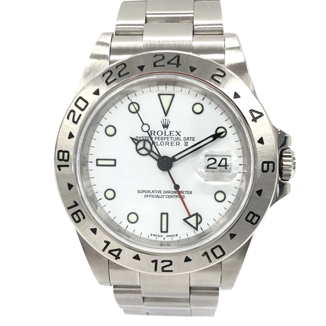 ロレックスロレックス エクスプローラーⅡ 16570 自動巻き SS×SS ホワイト